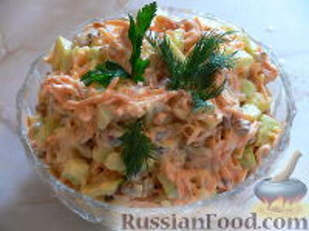 Фото к рецепту: Салат "Лисичка" Фото к рецепту: Салат "Лисичка"