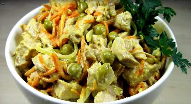 Мясной салат «Купеческий» – пикантный и вкусный