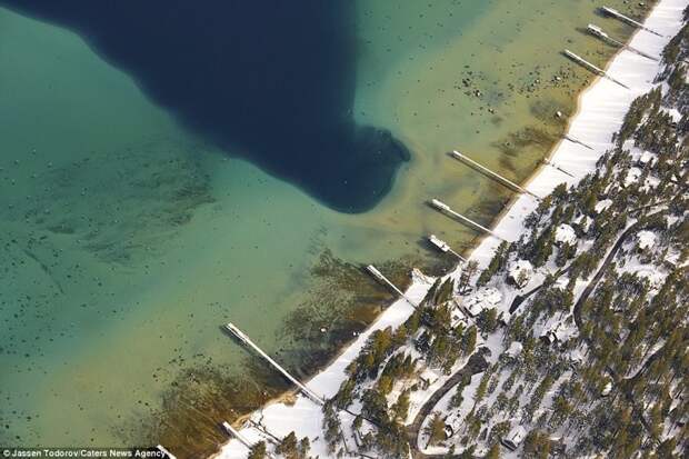 Озеро Тахо зимой аэросъемка, аэросъёмка, аэрофотография, пейзажи, с высоты, с высоты птичьего полета, сша, фотограф