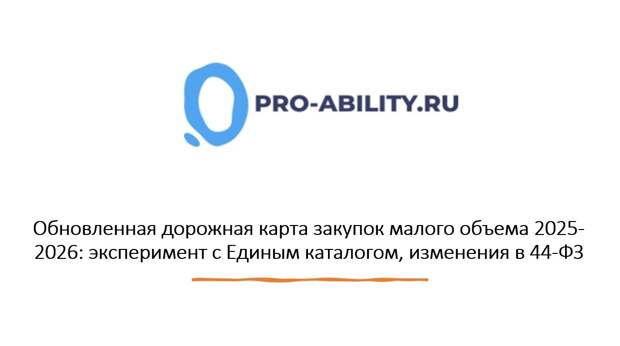 Обновленная дорожная карта закупок малого объема 2025-2026: эксперимент с Единым каталогом, изменения в 44-ФЗ