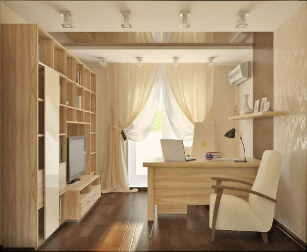 rabjuochij kabinet v svetlyh tonah