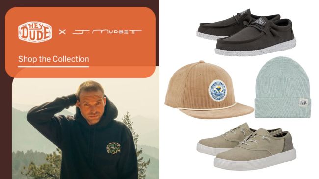 Shop HEYDUDE x Jess Mudgett collection for artist-designed moccasins, sneakers, and gear