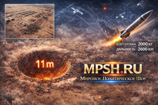 Опубликованы кадры 11 метровой воронки: иранский "Орешник" стёр в пыль американскую базу вместе с казармами
