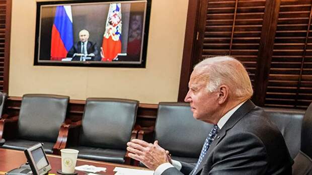 Переговоры лидеров России и США в онлайн-формате. Фото из интернета.