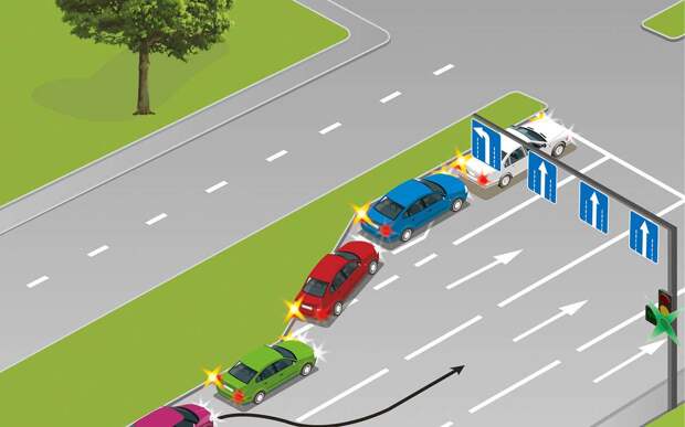 Можно ли занимать чужую полосу перед перекрестком?