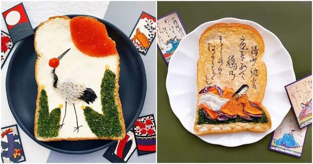 Креативные идеи подачи тостов от японского художника