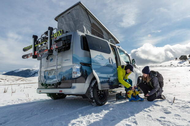 Электрический автомобиль для кемпингов - Nissan e-NV200 Winter Camper
