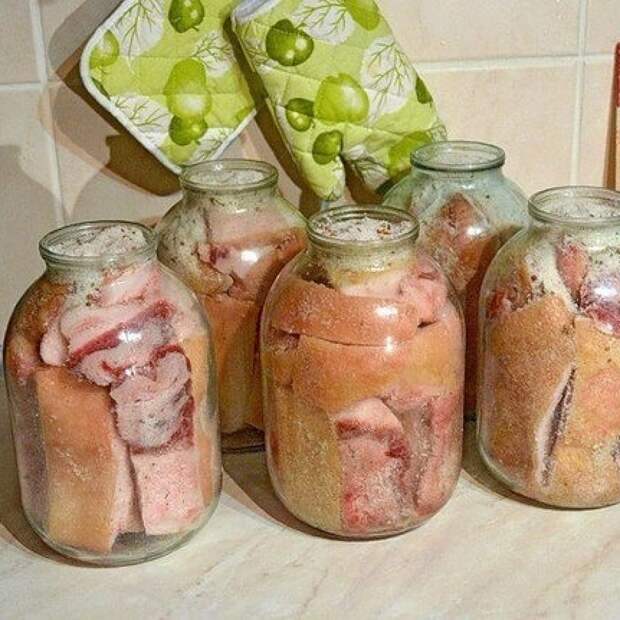 Засолка сала в рассоле в банке