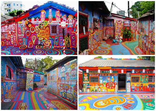 Благодаря такому преображению власти города изменили свои планы (Rainbow Village, Тайвань).