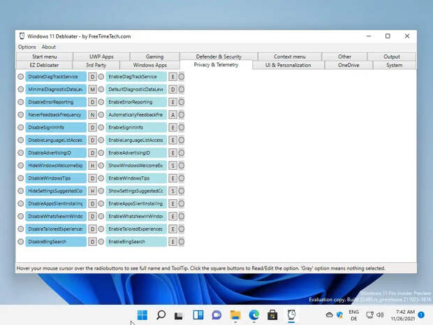 Windows 11 Debloater — мощный, но запутанный твикер 86 Windows 11 Debloater — мощный, но запутанный твикер 34