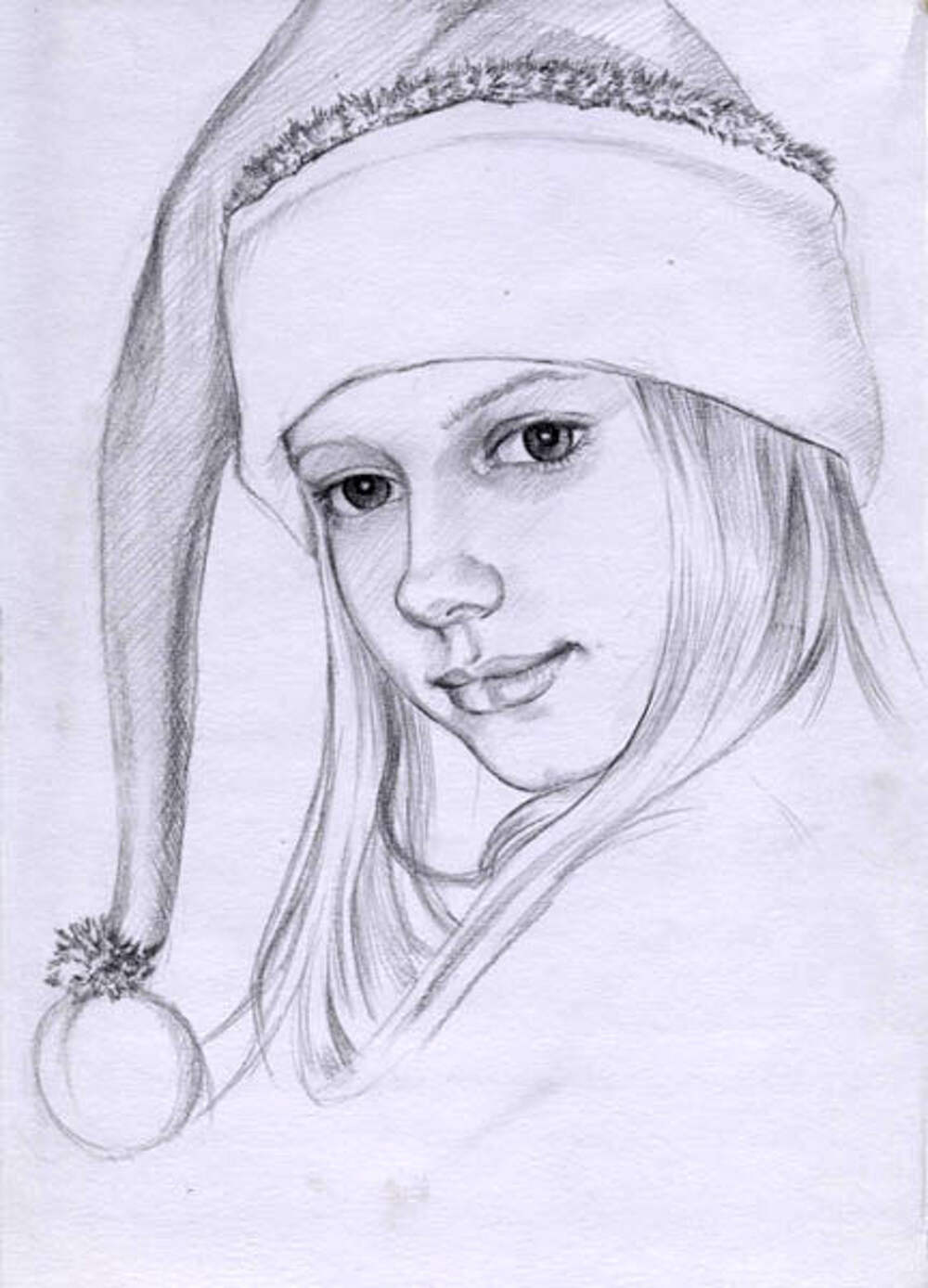 Снегурочка рисунок карандашом