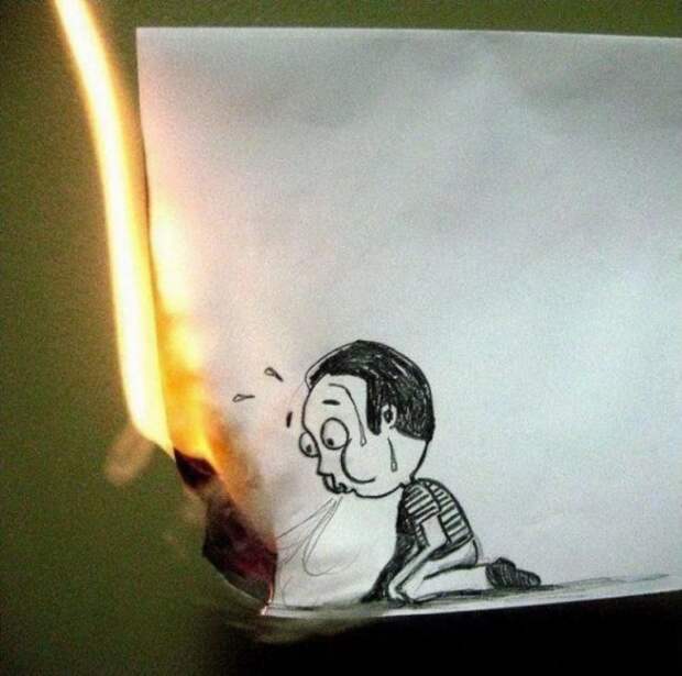 бумага горит
