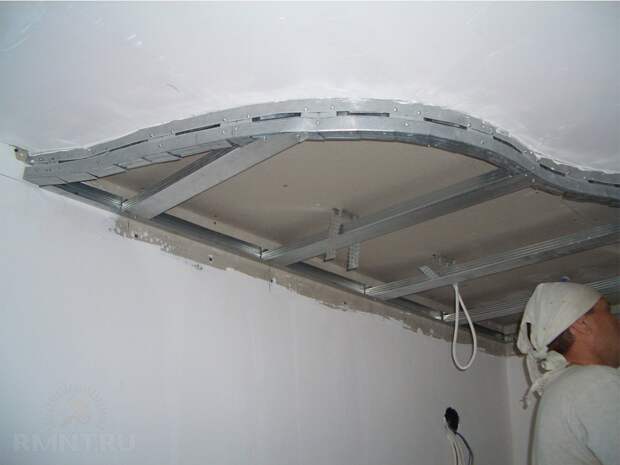 Двухуровневые потолки из гипсокартона с встроенной подсветкой