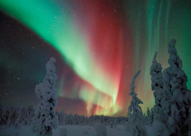 Северное сияние в Лапландии