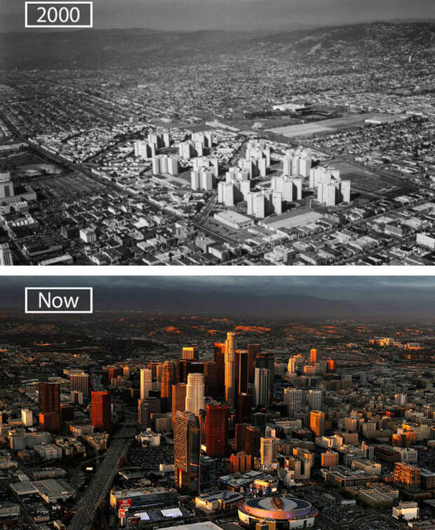 Лос-Анджелес в 2000-ом и сейчас.