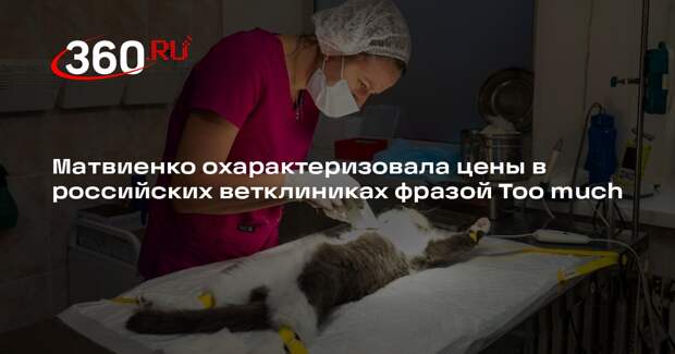 Матвиенко охарактеризовала цены в российских ветклиниках фразой Too much