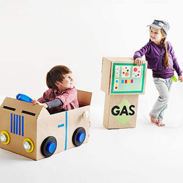 Детские игрушки из картонных коробок