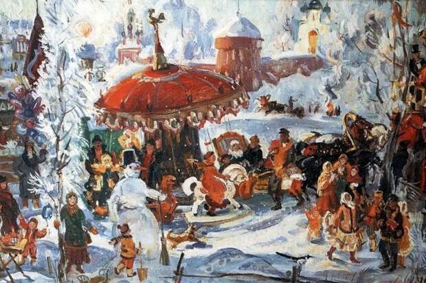 Зимние гуляния на Руси при Петре I