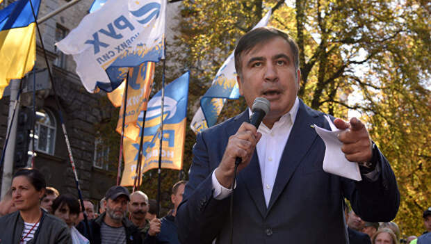 Михаил Саакашвили во время выступления в Киеве. Архивное фото Михаил Саакашвили во время выступления в Киеве. Архивное фото