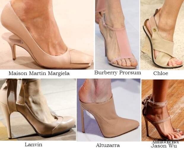 Женская обувь телесного цвета - весна лето 2014