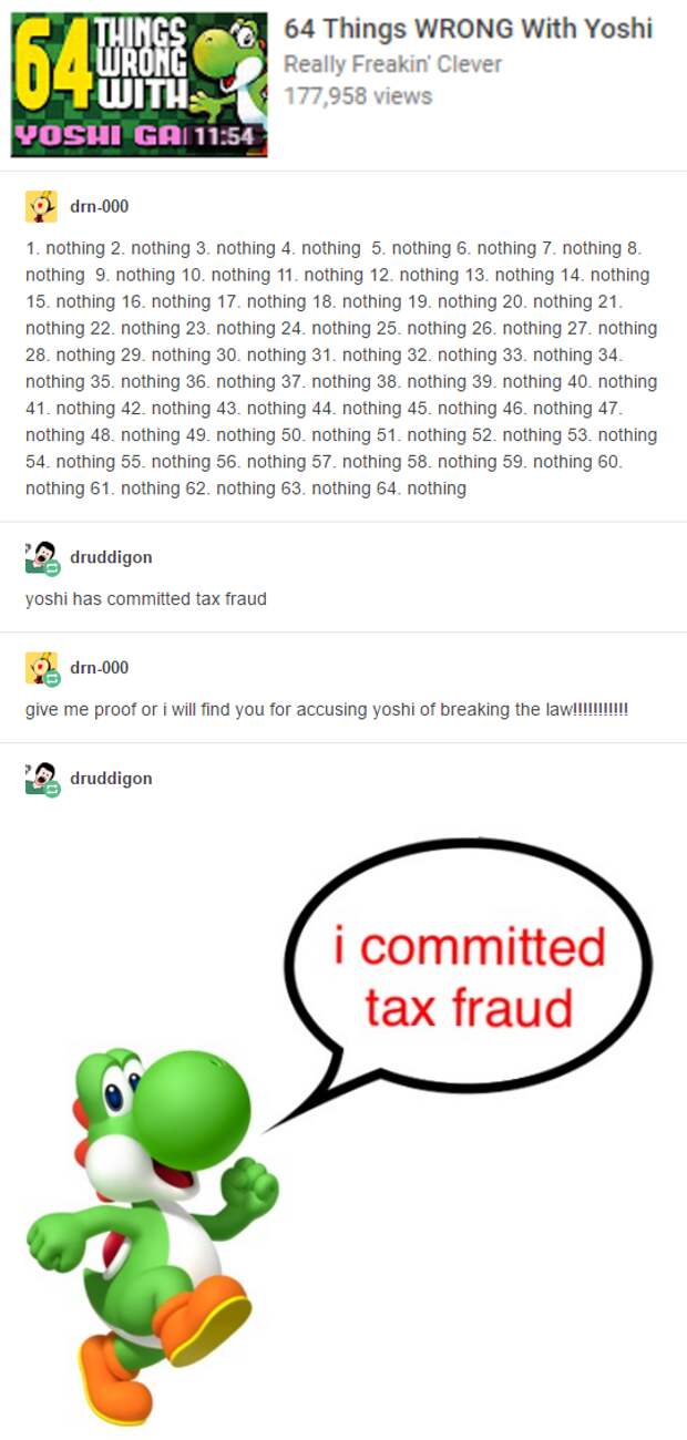 Yoshi Committed Tax Fraud - Yoshi Did Nothing Wrong