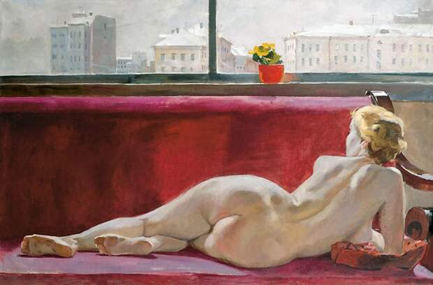 «Натурщица». (1936 год). Автор: Александр Дейнека.