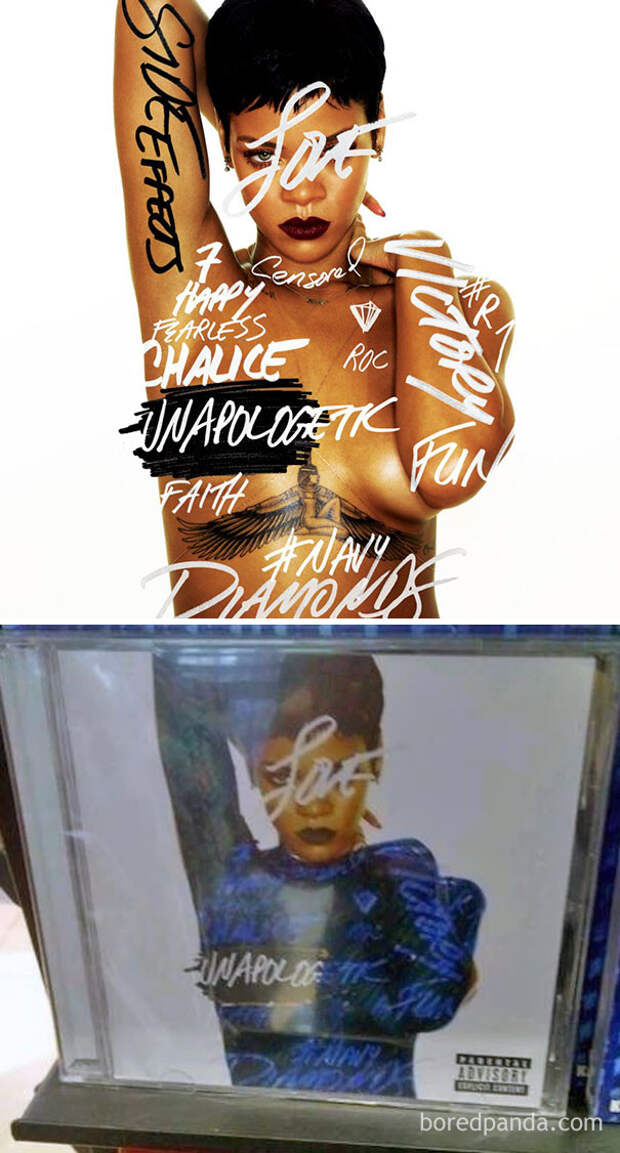Рианна, альбом Unapologetic ближний восток, забавно, закрасить лишнее, постеры, реклама, саудовская аравия, скромность, цензура