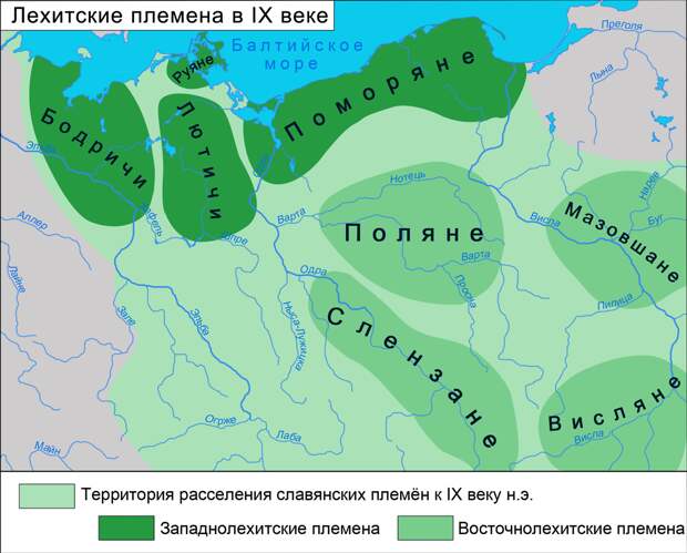карта расселения южно-балтийских славян