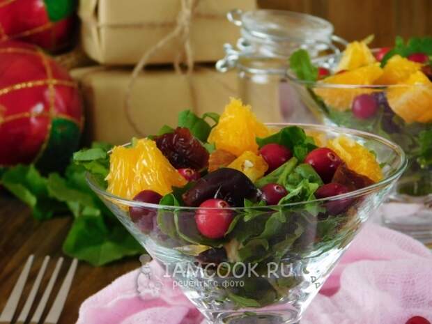 Вкусный цитрусовый салат с финиками