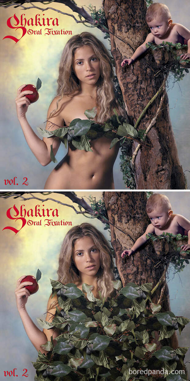 Шакира, альбом Oral Fixation ближний восток, забавно, закрасить лишнее, постеры, реклама, саудовская аравия, скромность, цензура