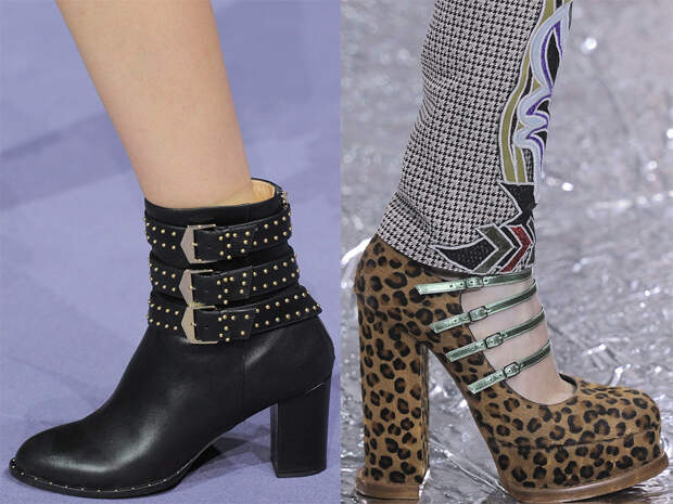 модная женская обувь с пряжками