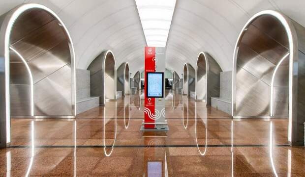 Монолитные конструкции в эскалаторном тоннеле второго вестибюля станции «Рижская» БКЛ готовы на 70%