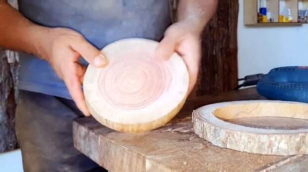 Как сделать шкатулку хлебницу из куска бревна