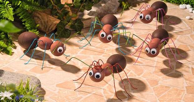 Lustige Ameisen aus Styroporformen und buntem Alu-Draht - VBS-Hobby.com: 