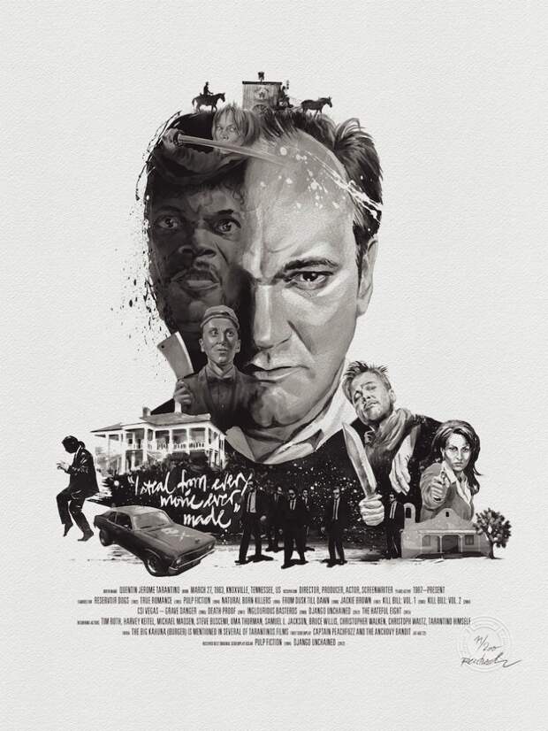 Акварельные портреты великих режиссёров в духе их лучших кинофильмов