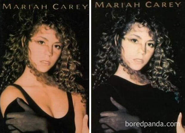 Мэрайя Кери, альбом Mariah Carey ближний восток, забавно, закрасить лишнее, постеры, реклама, саудовская аравия, скромность, цензура