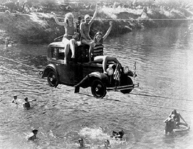 Тросовый автомобильный мост, 1932 год, США история, картинки, фото