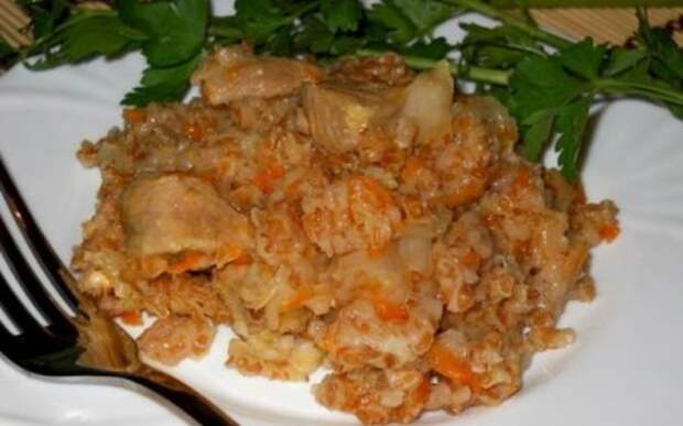 Ячневая каша с мясом в мультиварке