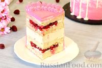 Фото к рецепту: Медовый торт-мусс с малиной