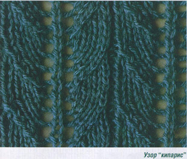 вязание спицами узор кипарис