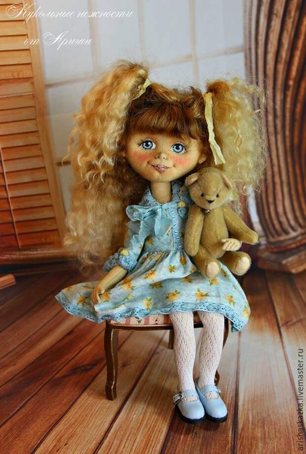 Купить Даша . Кукла авторская . Кукла ручной работы . Кукла  текстильная - бирюзовый, голубой, желтый: 