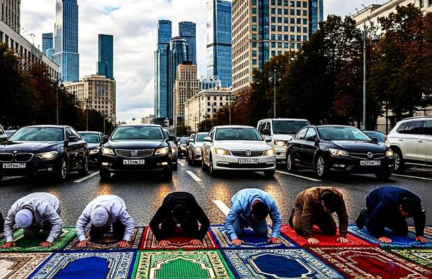 «Чётко помолились!»: Провокатор Заур устраивает публичный намаз ради разжигания ненависти, скандалов и драк (честное видео)