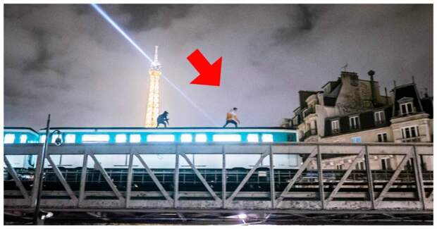 Увидеть Париж и не умереть: отмороженные подростки прокатились на крыше поезда видео, крыша, поезд, экстрим