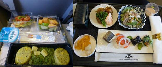 Как отличается еда пассажиров в бизнес-классе и эконом-классе в самолете
