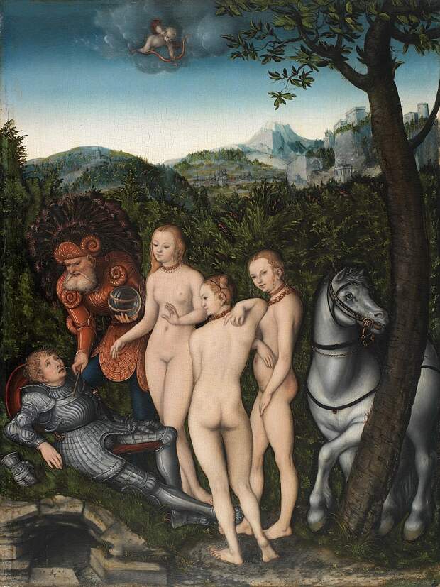 Копенгаген (СМК) Датская национальная галерея - Lucas Cranach den Ældre (c. 1472-1553) - The Judgement of Paris, 1527