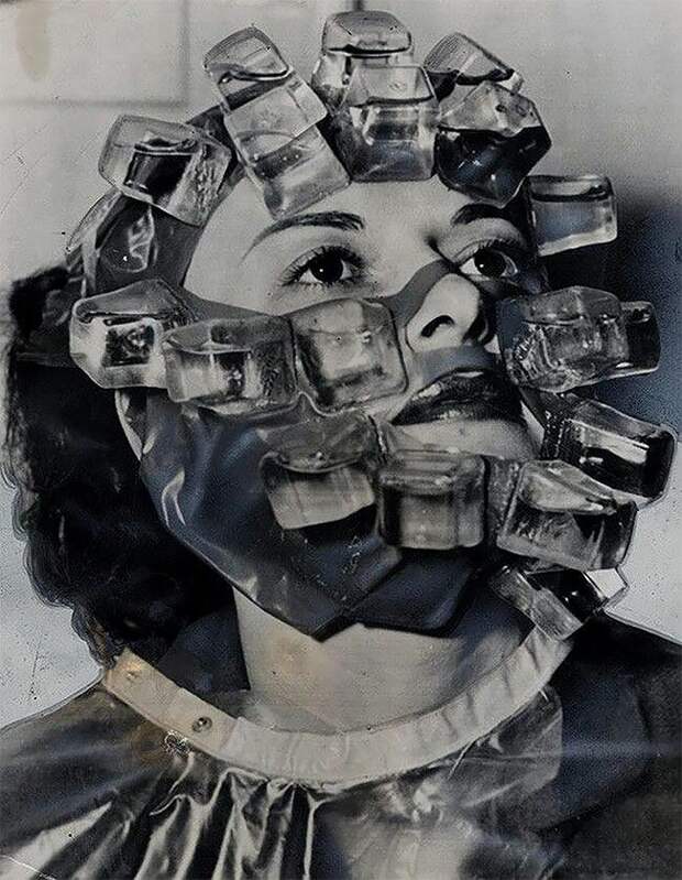 1. Охлаждающая маска для лица, 1950-е винтаж, интересно, исторические кадры, исторические фото, история, ретро фото, старые фото, фото
