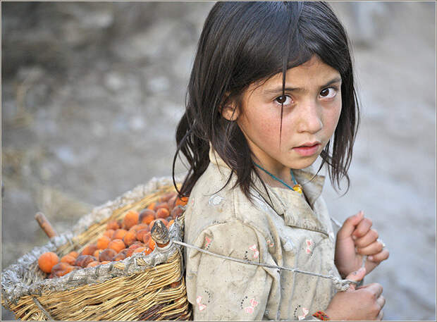 Индийская девочка несет абрикосы на продажу Дети Мира, подборка, подборка фото, фото