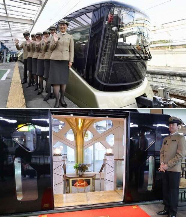 Как выглядит внутри самый дорогой поезд в мире из Японии.