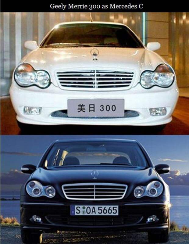 Китайские клоны известных автомобилей авто, китай, клоны