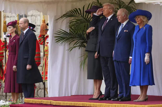 Кейт Миддлтон, принц Уильям, Дональд Трамп, Мелания Трамп, король Карл III и королева Камилла